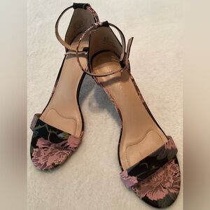 Kelly & Katie Kirstie Ladies Open Toe Ankle Strap Heels, Size 8, Floral Tapestry